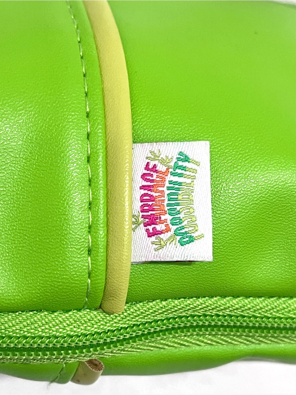 *Collectible*Official Girl Scout Reward Lime Green Panda Crossbody Cylinder Bag - Picture 4 of 8